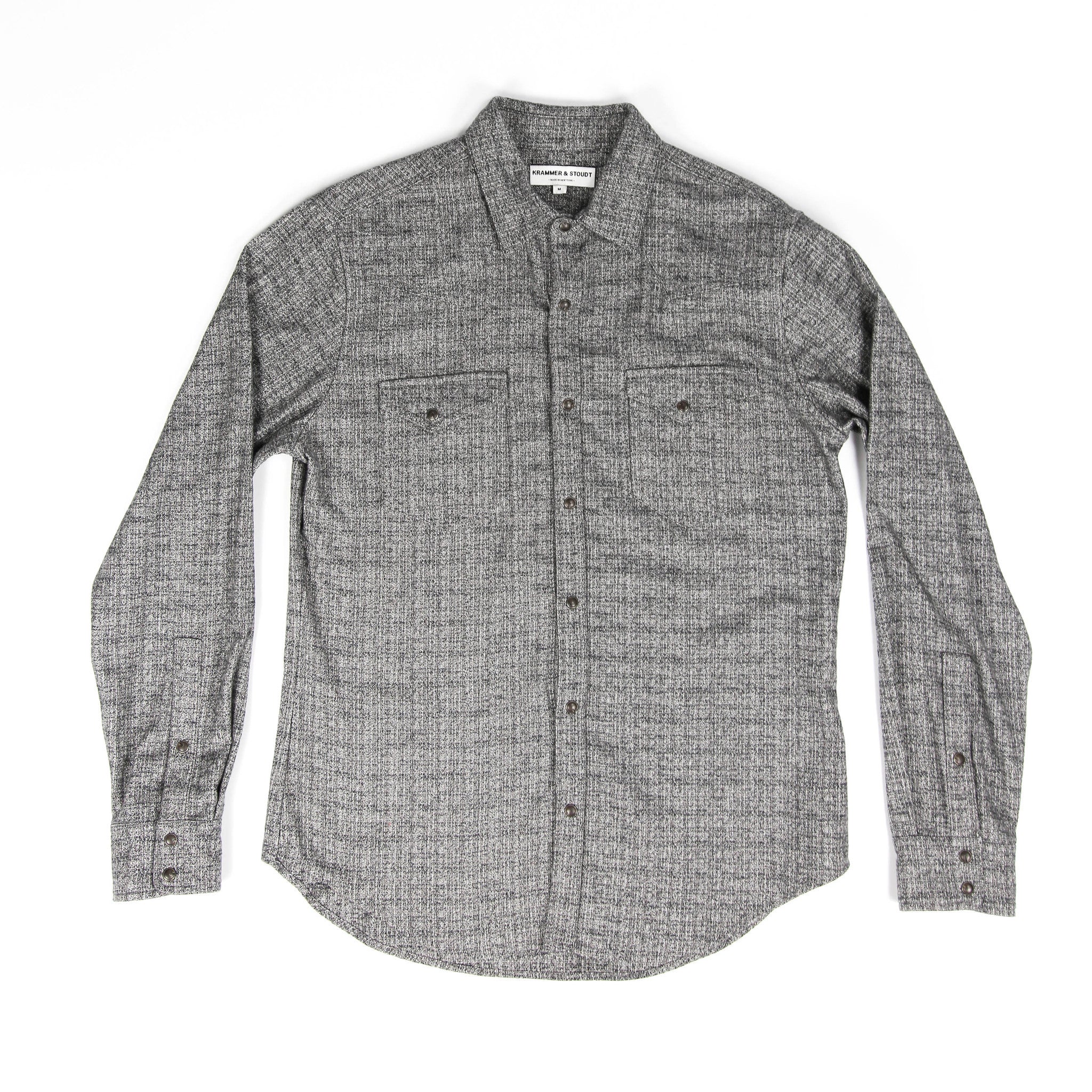 Wayne Western Shirt - Grey Melange