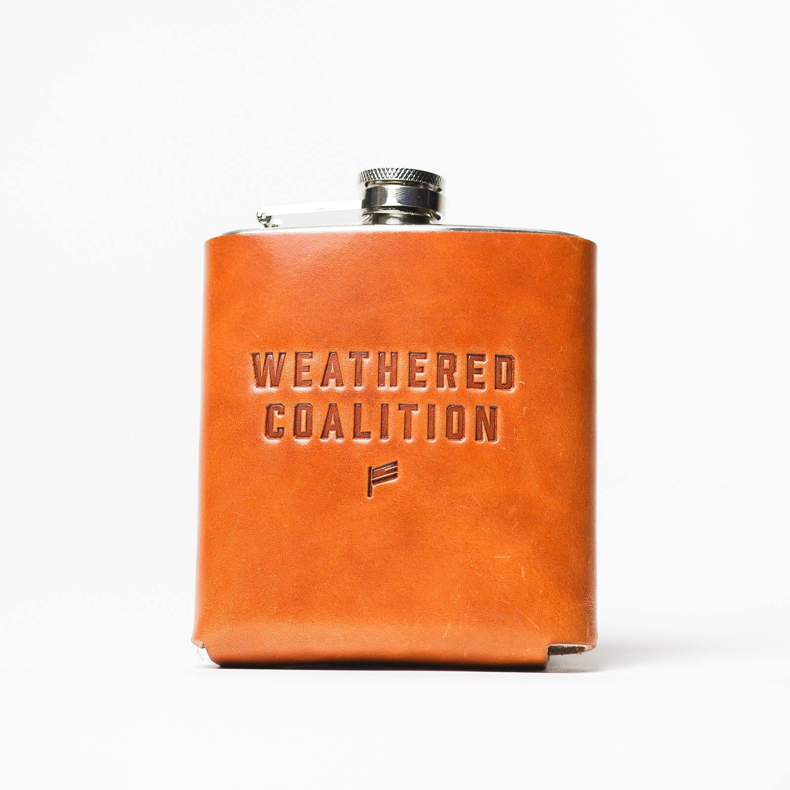 WC Leather Flask - Light Tan