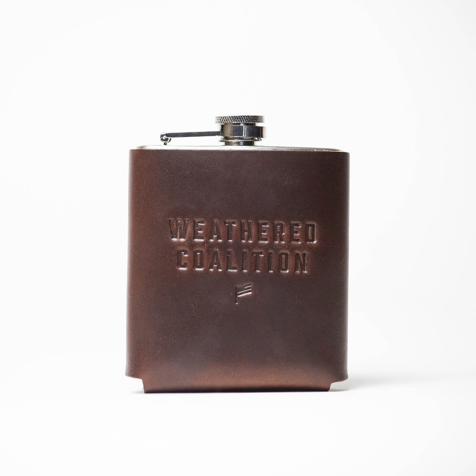 WC Leather Flask - Dark brown